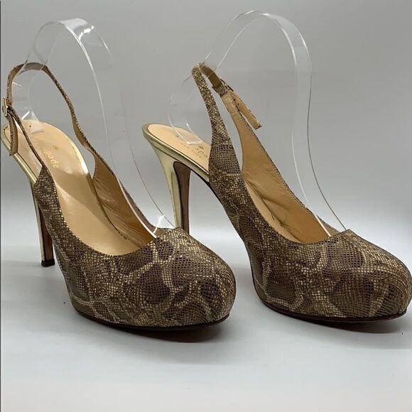 Kate Spade snakeskin hidden platform heels - Picture 3 of 8